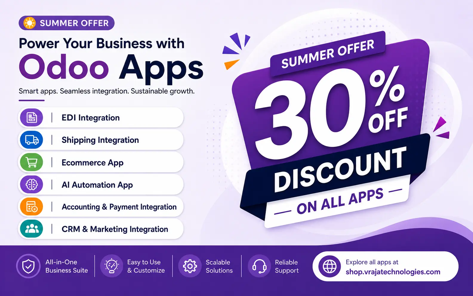 Summer Offer - 30% OFF on All Odoo Apps
